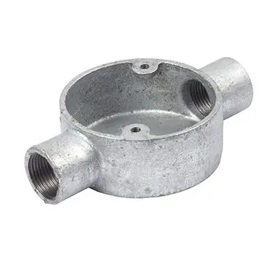 Read more on Green Brook 20G2N | Norslo 20mm Malleable Iron Galvanised Through Conduit Box