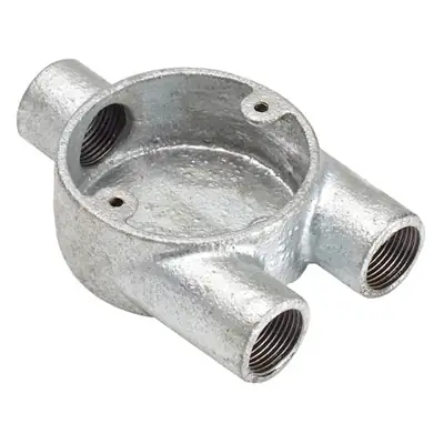 Read more on Green Brook 20GYN | Norslo 20mm Malleable Iron Galvanised 3 Way Conduit Y Box