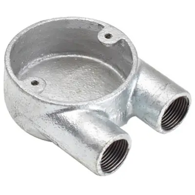 Read more on Green Brook 25GUN | Norslo 25mm Malleable Iron Galvanised 2 Way Conduit U Box