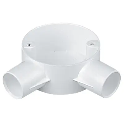 Read more on Marshall Tufflex 2MRB4WH | 20mm 2 Way Circular Angle Conduit Box, White