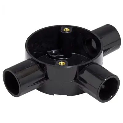 Read more on Marshall Tufflex 2MRB5BK | 20mm PVC Circular Tee Conduit Box, Black