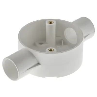 Read more on Marshall Tufflex 3MRB3WH | 25mm 2 Way Circular PVC Conduit Through Box, White