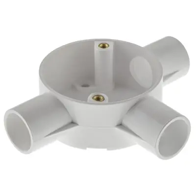 Read more on Marshall Tufflex 3MRB5WH | 25mm 3 Way PVC Conduit Circular Tee Box, White