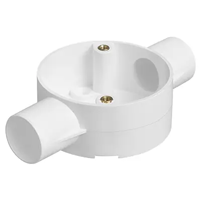 Read more on Marshall Tufflex CJB252WTWH | 25mm 2 Way Circular PVC-U Conduit Through Terminal Box, White