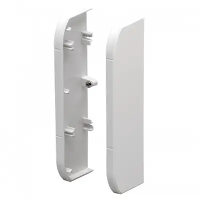 Read more on MK VP193WHI | Prestige 3D Skirting Trunking End Caps, White Pair
