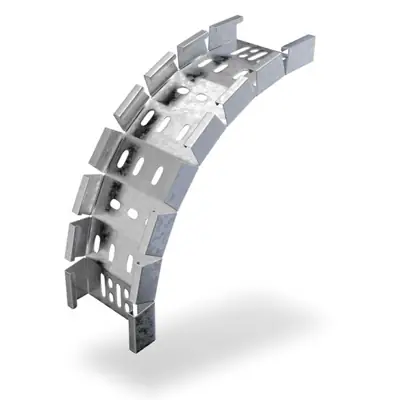 Read more on Trench MDT075EX | 90 Degree External Riser Bend for 75x25mm Medium Duty Cable Tray, Pre-Galvanised