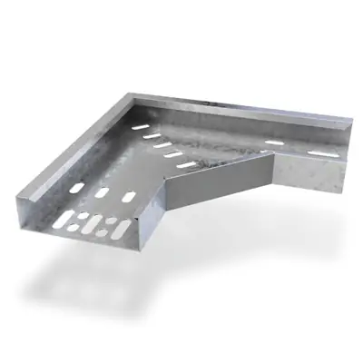 Read more on Trench MDT150FB | 90 Degree Flat Bend for 150x25mm Medium Duty Cable Tray, Pre-Galvanised