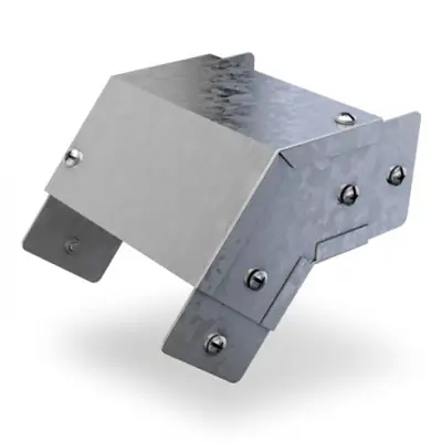 Read more on Trench SA2245E | 45 Degree External Cover Bend for 50x50mm Metal Cable Trunking, Galvanised