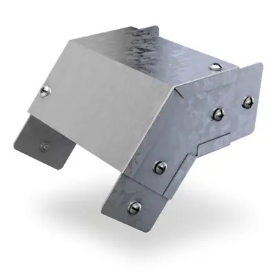 Read more on Trench SA3345E | 45 Degree External Cover Bend for 75x75mm Metal Cable Trunking, Galvanised
