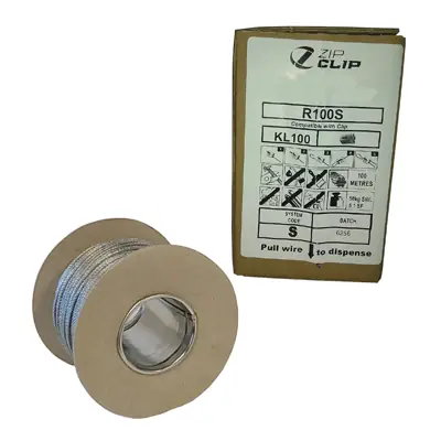 33612-2 Zip-Clip R100S | Rize 100m Steel Wire Rope, 50kg Load, Galvanised