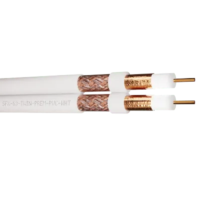 Read more on Securi-Flex SFX/63-TWIN-PREM-PVC-WHT-100 | Satellite Cable SFX63 Coaxial Twin Foam Filled Premium White PVC (100m)