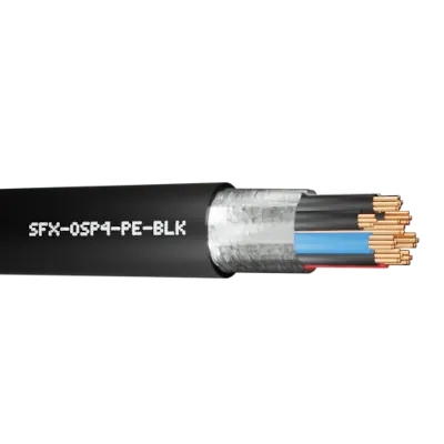 Read more on Securi-Flex SFX/OSP4-PE-BLK-1 | Belden Cable OSP4 4 Pairs 24AWG Overall Foil Screen 600V PE Black 9504 (1m)
