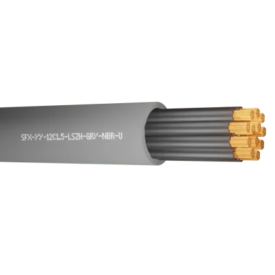 44065 Securi-Flex SFX/YY-12C-1.5-LSZH-GRY-NBR-U-1 | YY Cable Flexible 1.5mm 12 Core Numbered Cores LSZH Grey (1m)