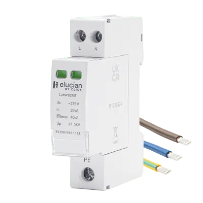 Read more on Click Scolmore CU1SPD275T | Type 2 SPD 2 Pole 40kA w/ Tails