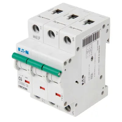 Read more on Eaton EMCH306 | Memshield 3 6A 10kA Type C Triple Pole SP MCB