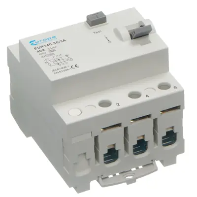 Read more on Europa EUR140.30 3A | 40A 30mA 10kA Type A 3 Pole 4 Module RCCB