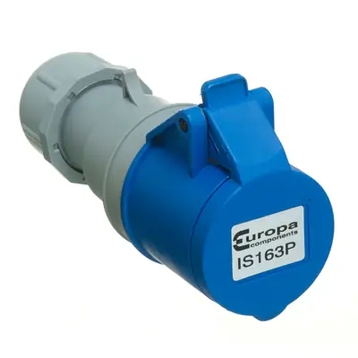 Read more on Europa IS163P | 230V 16A 2 Pole + E IP44 Mains In-Line Industrial Socket, Blue