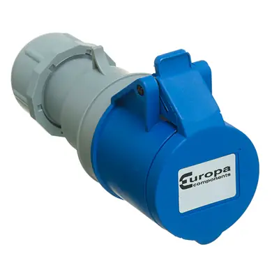 Read more on Europa IS633P | 230V 63A 2 Pole + E IP44 Mains In-Line Industrial Socket, Blue