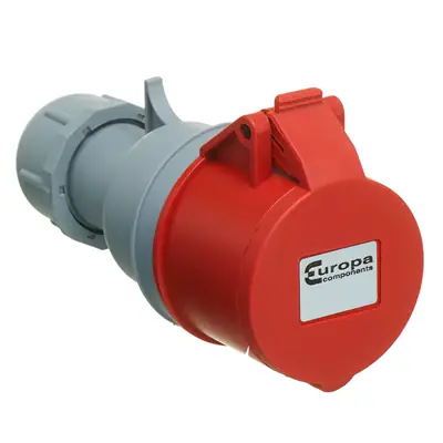 Read more on Europa IS635N | 400V 63A 3 Pole + N + E IP44 Mains In-Line Industrial Socket, Red