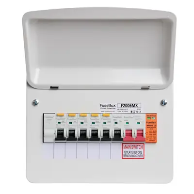 Read more on FuseBox F2006MX | 100A 6 Way Main Switch Incomer Type 2 Surge Protector Consumer Unit
