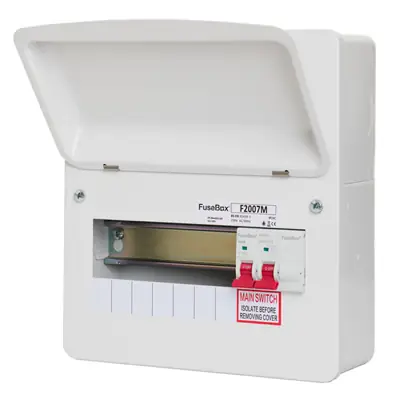 Read more on FuseBox F2007M | 100A 7 Way Main Switch Incomer Consumer Unit