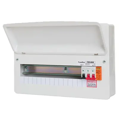 Read more on FuseBox F2014MX | 100A 14 Way Main Switch Incomer Type 2 Surge Protector Consumer Unit with Tail Clamp