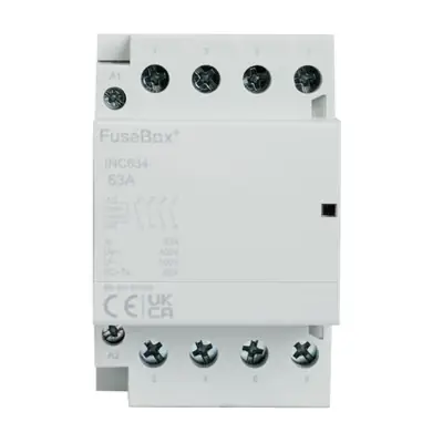 Read more on Fusebox INC634 | 63A 230V 4 Pole 4P Module Installation Contactor