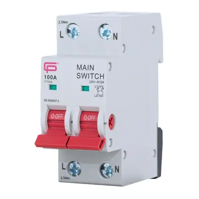Read more on Fusebox IT1002 | 100A Double Pole DP Mains Switch
