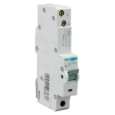Read more on Hager ADA182U | 32A 30mA 10kA C Curve Type A Single Pole SP RCBO