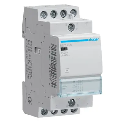 Read more on Hager ESC425 | 25A 230V 4P 2 Module Contactor