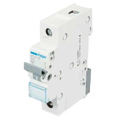 Read more on Hager MTN116 | 16A 6kA Type B Single Pole MCB