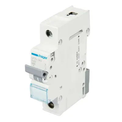 Read more on Hager MTN140 | 40A 6kA Type B Single Pole MCB