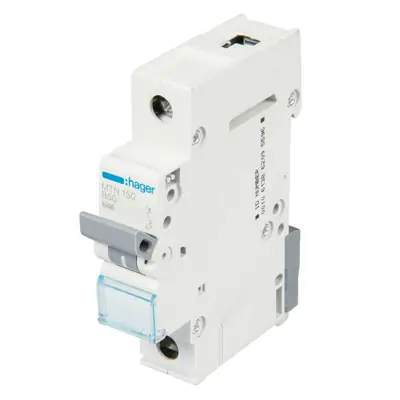 Read more on Hager MTN150 | 50A 6kA Type B Single Pole MCB