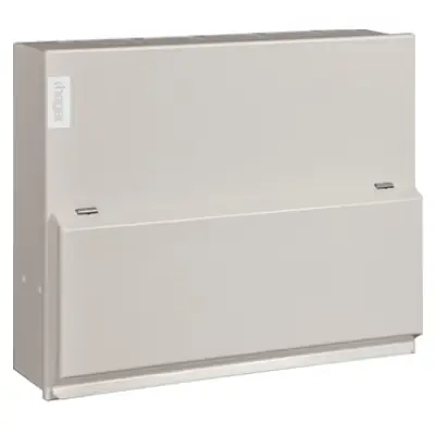 Read more on Hager VML106RK | 6 Way Metal Consumer Unit with 100A Mains Isolator Switch & Round Knockouts