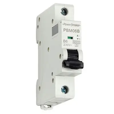 Read more on PowerBreaker PBM06B | 6A 6kA IP20 Single Pole Type B MCB