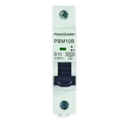 Read more on PowerBreaker PBM10B | 10A 6kA IP20 Single Pole Type B MCB