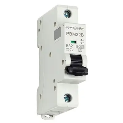 Read more on PowerBreaker PBM32B | 32A 6kA IP20 Single Pole Type B MCB