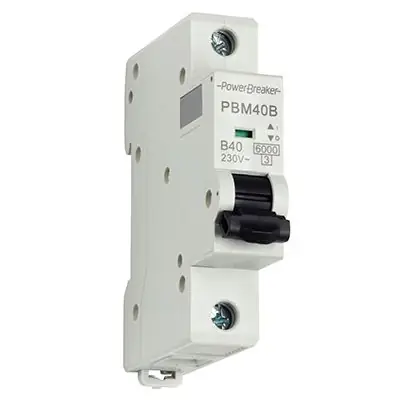 Read more on PowerBreaker PBM40B | 40A 6kA IP20 Single Pole Type B MCB