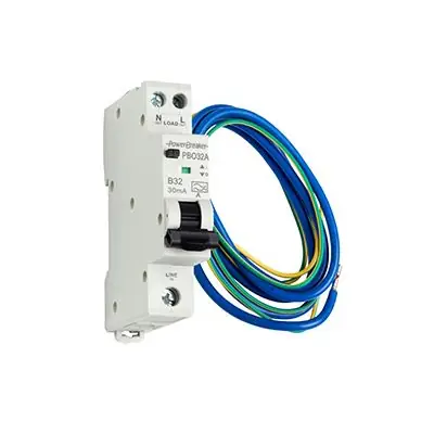 Read more on PowerBreaker PBO16A | 16A 30mA 6kA IP20 Single Pole + Neutral Type B RCBO