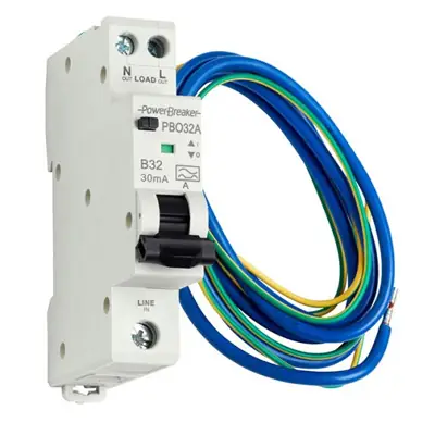 Read more on PowerBreaker PBO32A | 32A 30mA 6kA IP20 Single Pole + Neutral Type B RCBO
