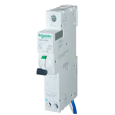 Read more on Schneider Electric A9D11806 | iC60H 6A 30mA 240V Single Pole Type C RCBO