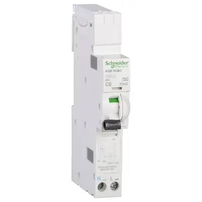 Read more on Schneider Electric SEE106C03 | Acti9 iKQE 6A 30mA 10kA Single Pole + Neutral SPN Type C RCBO