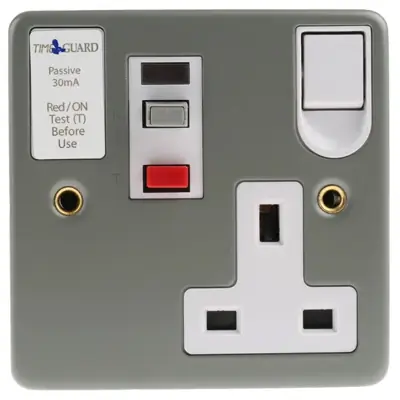 Read more on Timeguard TFP04ML | Tripfast 13A 1 Gang RCD Switched Latching Socket Passive, Metal