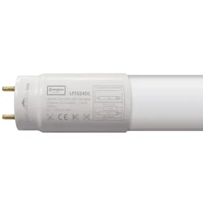 Read more on Crompton Lamps LFT524DL | 24w 5ft 6000k 2550lm T8 G13 LED Non-Dimmable Glass Tube, Daylight White