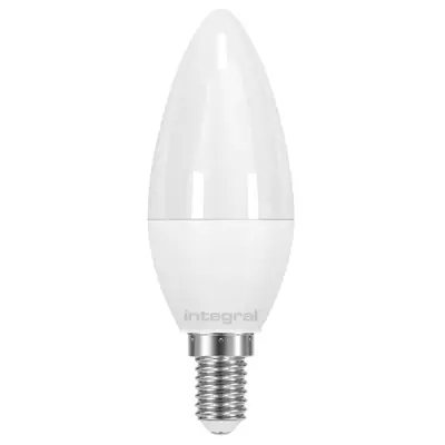 Read more on Integral LED ILCANDE14NF015 | 5.5W 5000K 500lm E14 Non-Dimmable Frosted Candle Lamp (Light Bulb), Daylight White