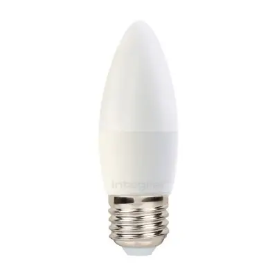 Read more on Integral LED ILCANDE27DC057 | 6w 1800-2700k 470lm E27 LED Dimmable Frosted Candle Lamp (Light Bulb)