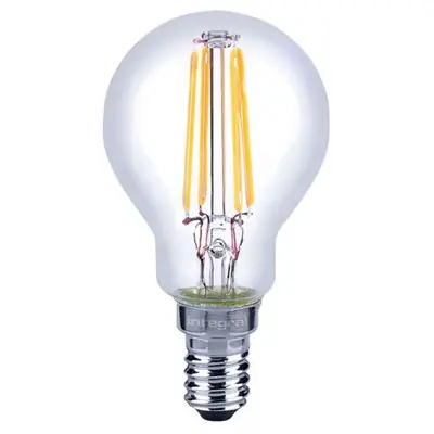 Read more on Integral LED ILGOLFE14D036 | 4.5w 2700k 470lm E14 LED Dimmable Glass Omni Filament Golf Ball Lamp (Light Bulb), Warm White