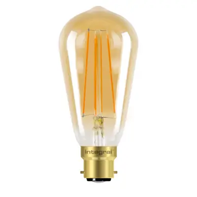 Read more on Integral LED ILST64B22D004 | 5W 1800K 380lm B22 Dimmable ST64 Sunset Clear Amber Lamp (Light Bulb), Ultra-Warm White