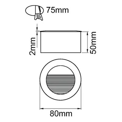 36505-2 KSR KSR1300BLU | Carpio Mini 1.2W Blue IP44 LED Round Recessed Wall Wash Light, White