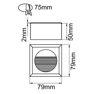 36508-2 KSR KSR1301BLU | Carpio Mini 1.2W Blue IP44 LED Square Recessed Wall Wash Light, White
